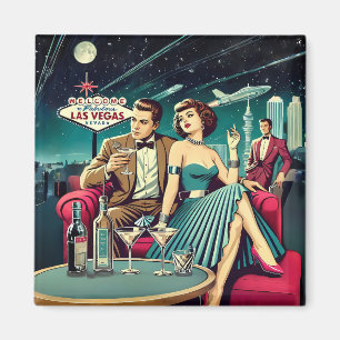 Space Age Las Vegas Martini Feest Magneet