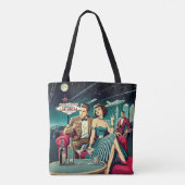 Space Age Las Vegas Martini Feest Tote Bag (Achterkant)