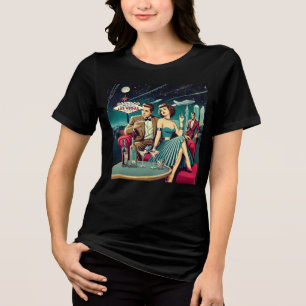 Space Age Las Vegas Martini Feest Tri-Blend Shirt