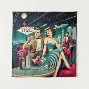 Space Age Las Vegas Martini Feest Wandkleed