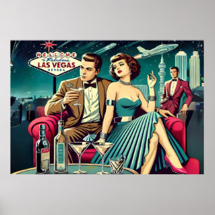 Space Age Las Vegas Martini Feestje Poster