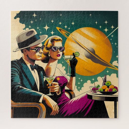 Space Age Las Vegas Martini Gangster Feest Legpuzzel (Verticaal)