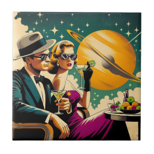 Space Age Las Vegas Martini Gangster Feest Tegeltje