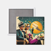 Space Age Las Vegas Martini Gangster Party Magneet (Voorkant / Achterkant)