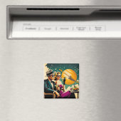 Space Age Las Vegas Martini Gangster Party Magneet (Insitu (Vaatwasser))