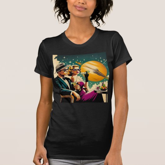 Space Age Las Vegas Martini Gangster Party T-shirt (Voorkant)