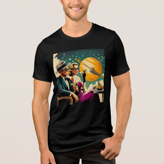 Space Age Las Vegas Martini Gangster Party Tri-Blend Shirt (Voorkant)