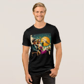Space Age Las Vegas Martini Gangster Party Tri-Blend Shirt (Voorkant volledig)