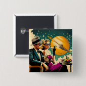 Space Age Las Vegas Martini Gangster Party Vierkante Button 5,1 Cm (Voorkant /achterkant)