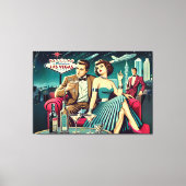 Space Age Las Vegas Martini Party Canvas Afdruk (Voorkant)