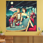 Space Age Las Vegas Martini Party Canvas Afdruk (Insitu (Woonkamer))