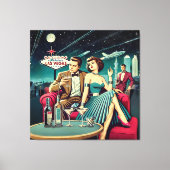 Space Age Las Vegas Martini Party Canvas Afdruk (Voorkant)