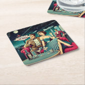 Space Age Las Vegas Martini Party Kartonnen Onderzetters (Schuin)