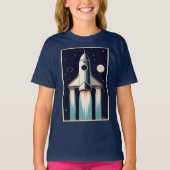 Space Age Retro 50s Rocket Ship T-shirt (Voorkant)
