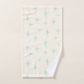 Space Age Turquoise Starburst Towel Set Bad Handdoek (Handdoek)