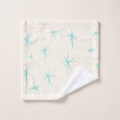 Space Age Turquoise Starburst Towel Set Bad Handdoek (Wasdoekje)