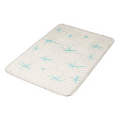 Space Age Turquoise Starbursts Bath Mat (Gekanteld)