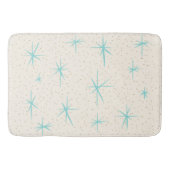 Space Age Turquoise Starbursts Bath Mat (Voorkant)