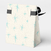 Space Age Turquoise Starbursts Favor Box Bedankdoosjes (Achterkant)