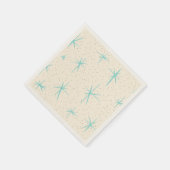 Space Age Turquoise Starbursts Papieren servet (Hoek)