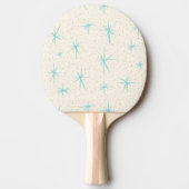 Space Age Turquoise Starbursts Ping Pong Paddle Tafeltennisbatje (Voorkant)