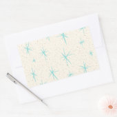 Space Age Turquoise Starbursts Rechthoek Stickers (Envelop)