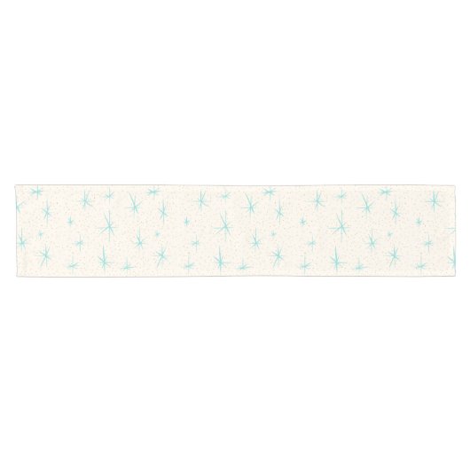 Space Age Turquoise Starbursts Table Runner Korte Tafelloper (Horizontaal)