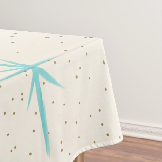 Space Age Turquoise Starbursts Tablecloth Tafelkleed (Voorbeeld)