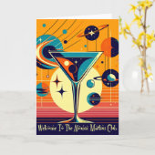 Space Age Welkom bij de Atomic Martini Club Kaart (Gele Bloem)