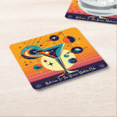 Space Age Welkom bij de Atomic Martini Club Kartonnen Onderzetters (Schuin)