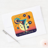 Space Age Welkom bij de Atomic Martini Club Vierkante Sticker (Envelop)
