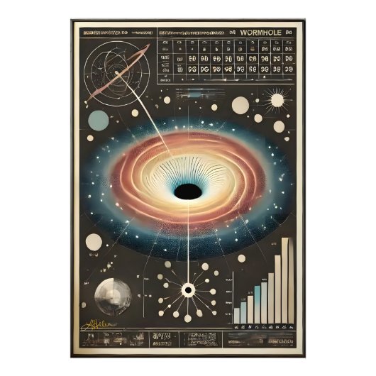 Space Age Wormhole Diagram Foto Afdruk (Voorkant)