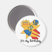 Space Alien 1e Verjaardag Tshirts en geschenken Magneet (Voorkant / Achterkant)