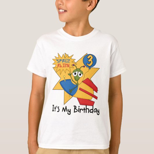 Space Alien 3e Verjaardag Tshirts en geschenken (Voorkant)