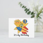 Space Alien 3e Verjaardag Tshirts en geschenken Briefkaart (Staand voorkant)