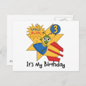 Space Alien 3e Verjaardag Tshirts en geschenken Briefkaart (Voorkant / Achterkant)