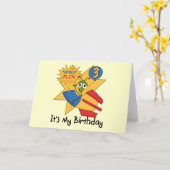 Space Alien 3e Verjaardag Tshirts en geschenken Kaart (Gele Bloem)