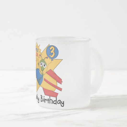 Space Alien 3e Verjaardag Tshirts en geschenken Matglas Koffiemok (Voorkant rechts)