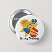 Space Alien 3e Verjaardag Tshirts en geschenken Ronde Button 5,7 Cm (Voorkant /achterkant)