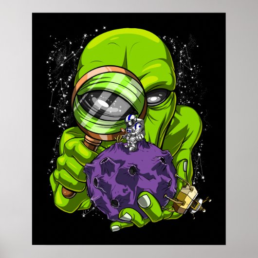 Space Alien Astronaut Abduction UFO-complot Poster (Voorkant)
