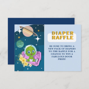 Space Alien Baby shower Luier Raffle Informatiekaartje
