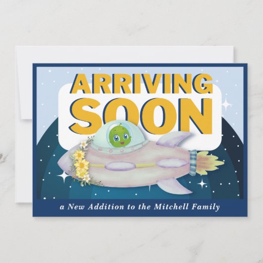 Space Alien Baby shower Uitnodiging (Voorkant)