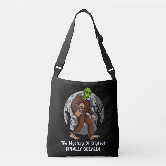 Space Alien Bigfoot complotmysterie opgelost UFO Crossbody Tas (Voorkant)