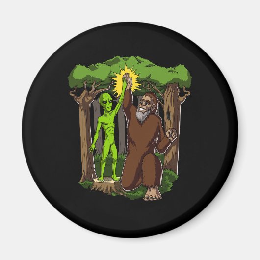 Space Alien Bigfoot Mystery Conspiracy Theory Magneet (Voorkant)