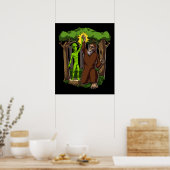 Space Alien Bigfoot Mystery Conspiracy Theory Poster (Keuken)