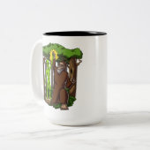 Space Alien Bigfoot Mystery Conspiracy Theory Tweekleurige Koffiemok (Voorkant links)