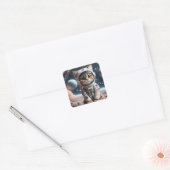 Space Alien Cat Astronaut Sticker (Envelop)