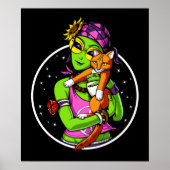 Space Alien Cat Cute Kitten Poster (Voorkant)