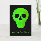 Space Alien Face Funny Green Black UFO Kaart (Voorkant)
