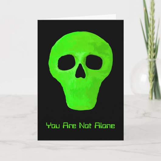 Space Alien Face Funny Green Black UFO Kaart (Voorkant)